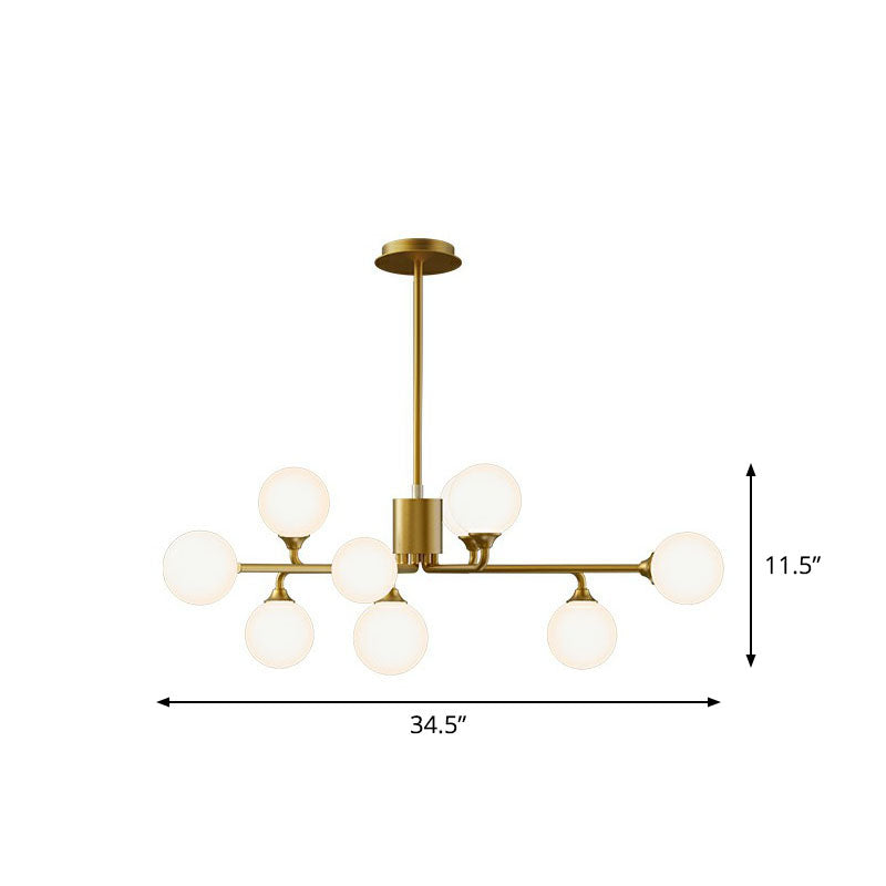 Sputnik Ceiling Chandelier Postmodern Milky Ball Glass Light - Rebooters
