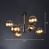 Postmodern Molecule Chandelier Light Glass Living Room Lamp - Rebooters