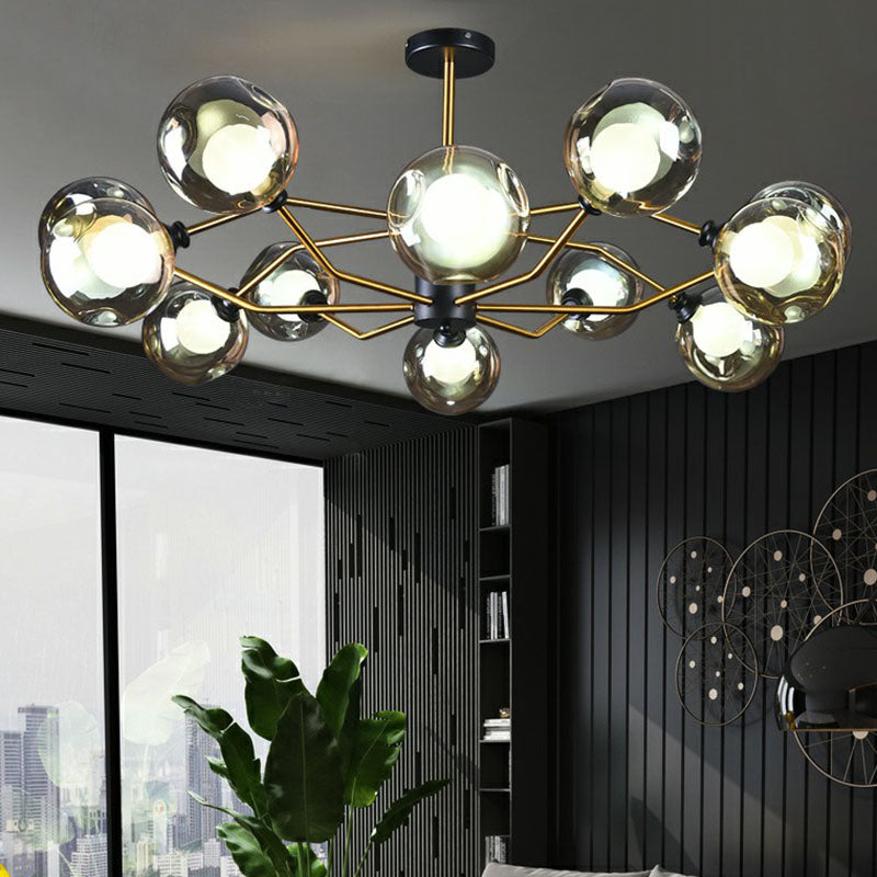 Postmodern Molecule Chandelier Light Glass Living Room Lamp - Rebooters