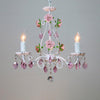 White Candlestick Chandelier Romantic Pastoral Iron Ceiling Light - Rebooters