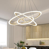 Metal 3-Loop Shaped Pendant Light Fixture Minimalist Gold Chandelier - Rebooters