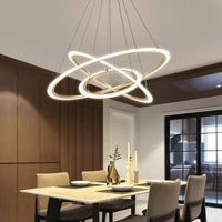 Metal 3-Loop Shaped Pendant Light Fixture Minimalist Gold Chandelier - Rebooters