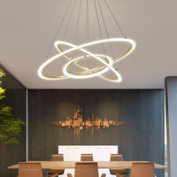 Metal 3-Loop Shaped Pendant Light Fixture Minimalist Gold Chandelier - Rebooters