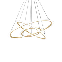 Metal 3-Loop Shaped Pendant Light Fixture Minimalist Gold Chandelier - Rebooters