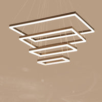 4-Tier Rectangle Acrylic LED Suspension Light Nordic Style Chandelier - Rebooters