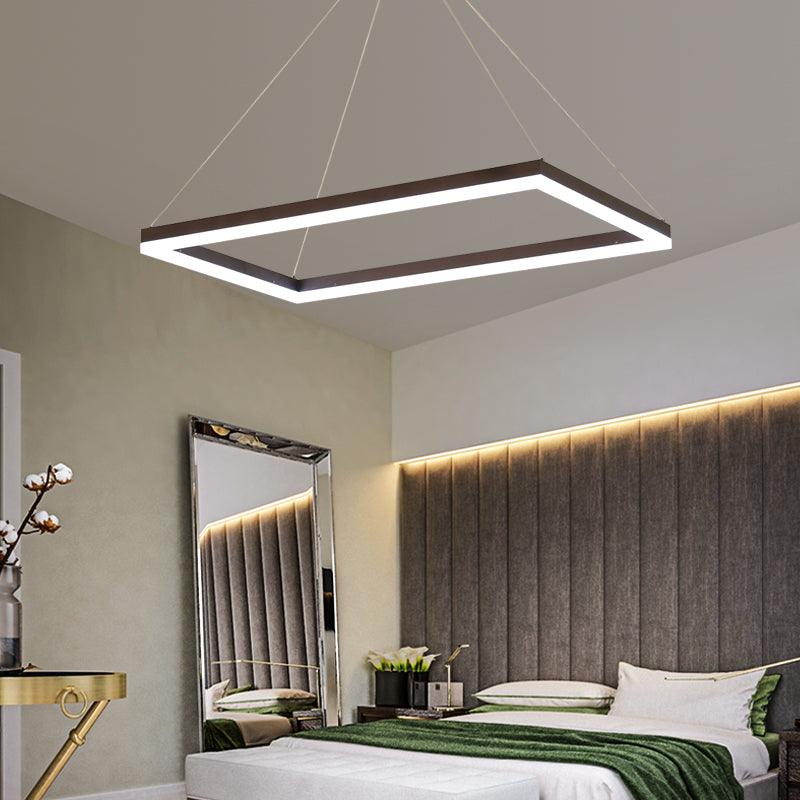 4-Tier Rectangle Acrylic LED Suspension Light Nordic Style Chandelier - Rebooters