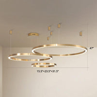 Acrylic Tiered Ring LED Ceiling Lighting Gold Chandelier - Rebooters