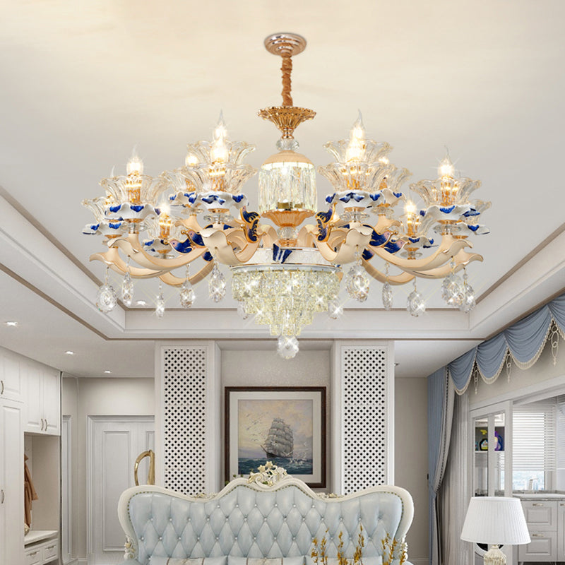 Clear K9 Crystal Flower Chandelier for Dining Room Light - Rebooters