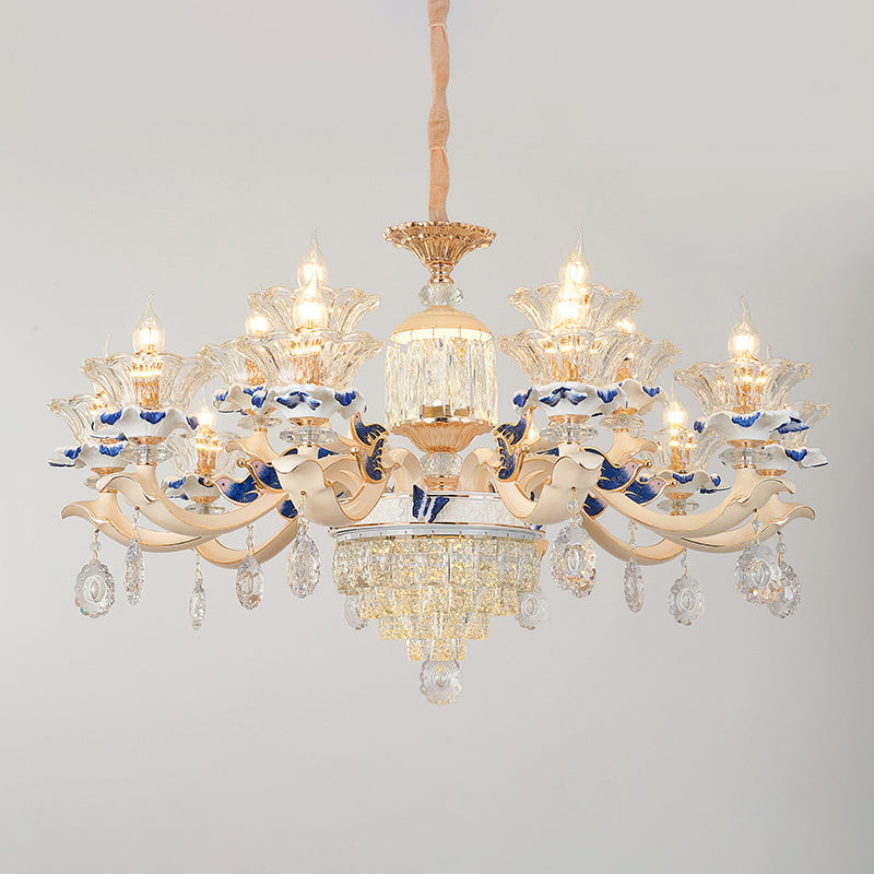 Clear K9 Crystal Flower Chandelier for Dining Room Light - Rebooters