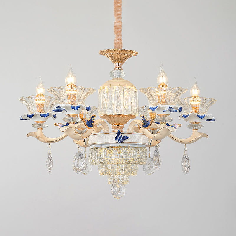 Clear K9 Crystal Flower Chandelier for Dining Room Light - Rebooters
