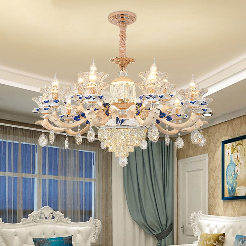Clear K9 Crystal Flower Chandelier for Dining Room Light - Rebooters