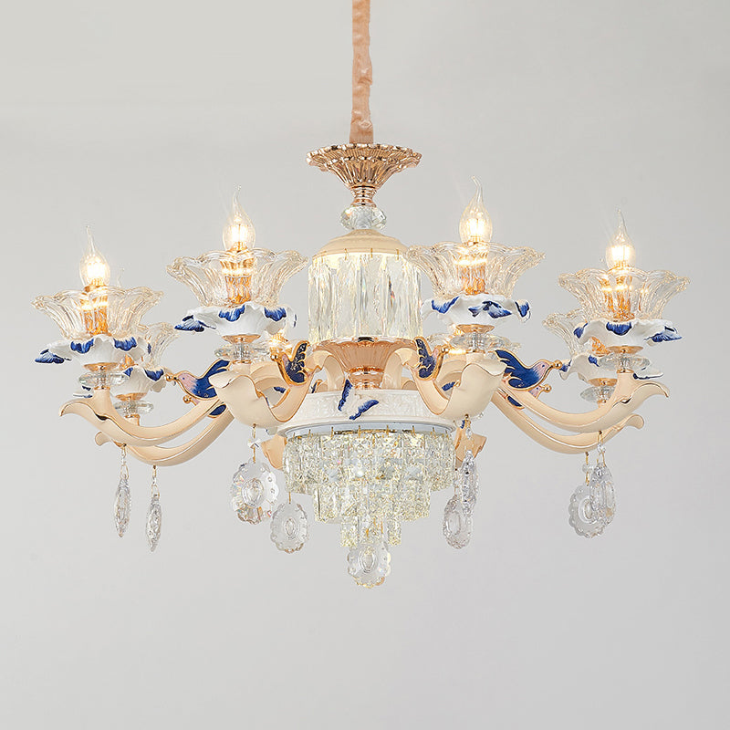 Clear K9 Crystal Flower Chandelier for Dining Room Light - Rebooters