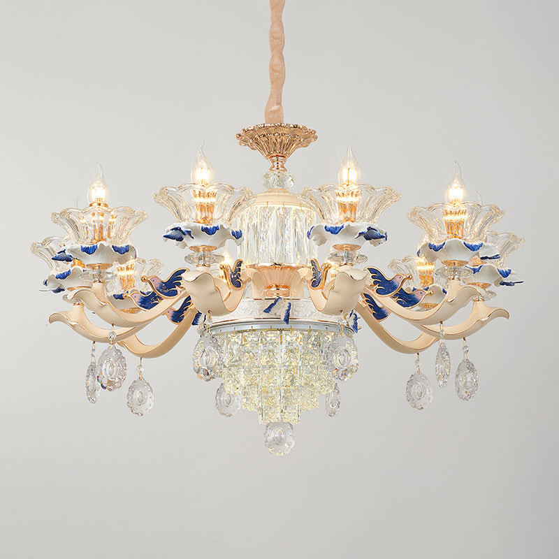 Clear K9 Crystal Flower Chandelier for Dining Room Light - Rebooters