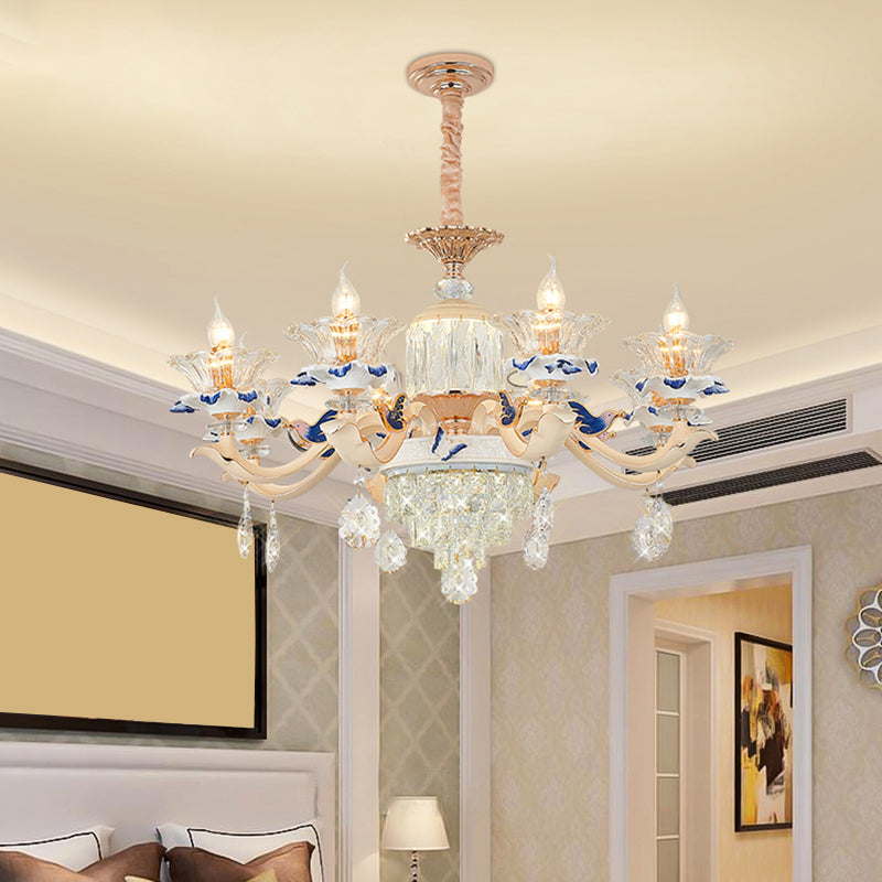 Clear K9 Crystal Flower Chandelier for Dining Room Light - Rebooters