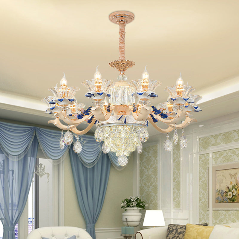 Clear K9 Crystal Flower Chandelier for Dining Room Light - Rebooters
