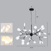 Acrylic Fireflies Hanging Lamp Minimalist Black Finish LED Pendant Chandelier Light - Rebooters