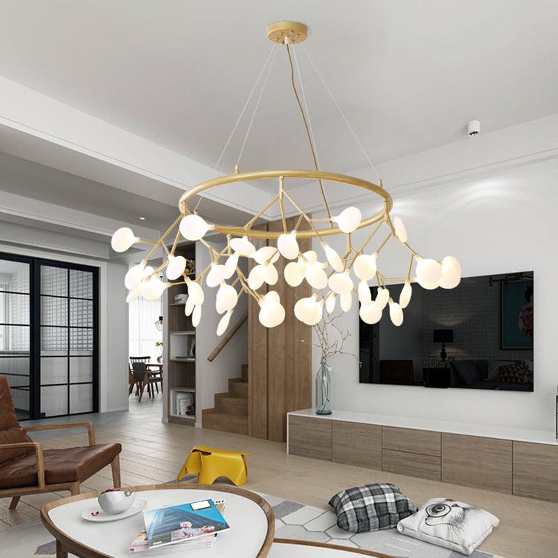 45-Bulb Living Room Chandelier Artistic Golden Pendant Lamp - Rebooters