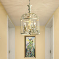 Birdcage Metal Hanging Light Fixture Rustic 3/5 Lights Chandelier - Rebooters