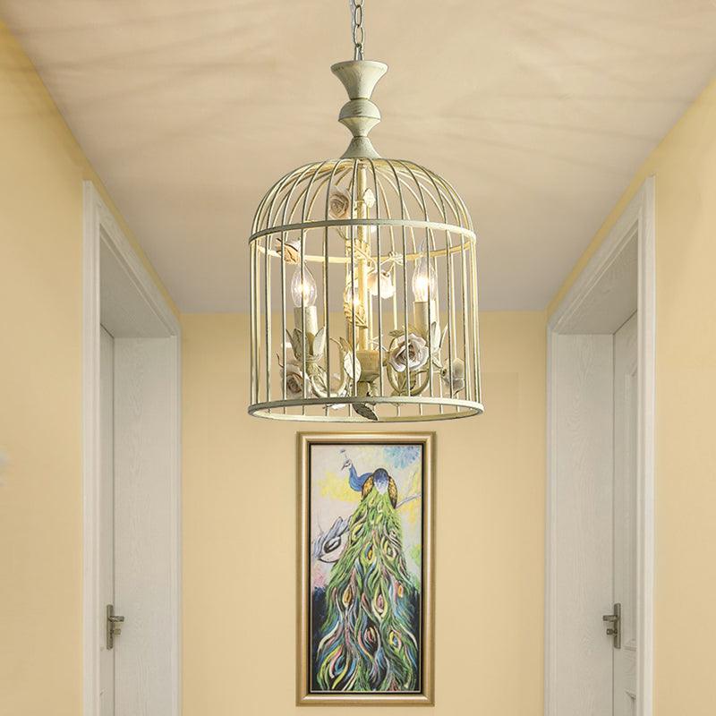 Birdcage Metal Hanging Light Fixture Rustic 3/5 Lights Chandelier - Rebooters