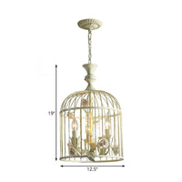 Birdcage Metal Hanging Light Fixture Rustic 3/5 Lights Chandelier - Rebooters