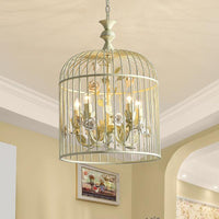 Birdcage Metal Hanging Light Fixture Rustic 3/5 Lights Chandelier - Rebooters