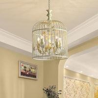 Birdcage Metal Hanging Light Fixture Rustic 3/5 Lights Chandelier - Rebooters
