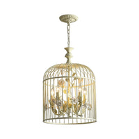 Birdcage Metal Hanging Light Fixture Rustic 3/5 Lights Chandelier - Rebooters