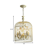 Birdcage Metal Hanging Light Fixture Rustic 3/5 Lights Chandelier - Rebooters