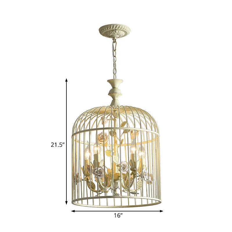 Birdcage Metal Hanging Light Fixture Rustic 3/5 Lights Chandelier - Rebooters