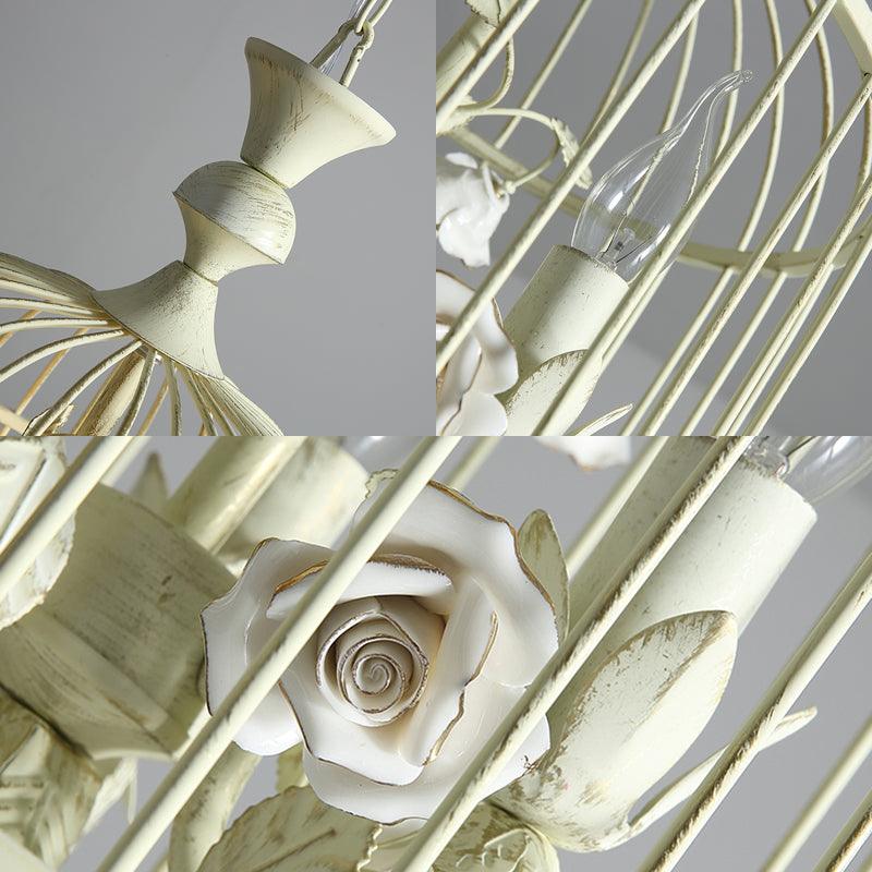 Birdcage Metal Hanging Light Fixture Rustic 3/5 Lights Chandelier - Rebooters