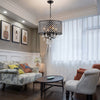Crystal Black/Chrome Pendant Lamp 4 Lights Rustic Chandelier - Rebooters