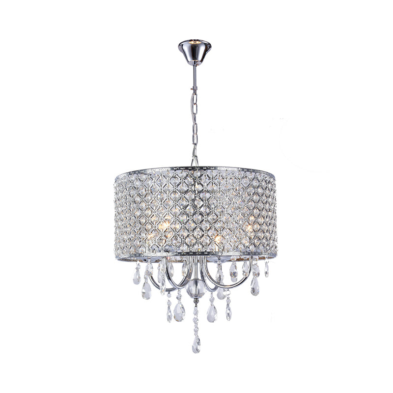 Crystal Black/Chrome Pendant Lamp 4 Lights Rustic Chandelier - Rebooters