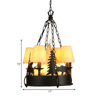 7/8 Lights Metal Hanging Chandelier Country Black Tapered Pendant Light Fixture 17/29 W - Rebooters