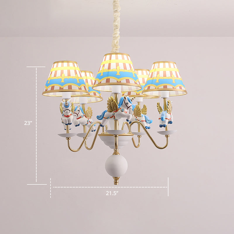 Unicorn Resin Suspension Lighting Cartoon 5-Light Chandelier - Rebooters