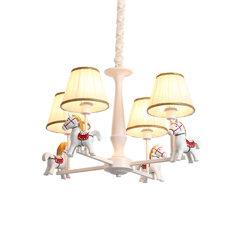 White Horse Chandelier Lamp Childrens Resin Ceiling Light - Rebooters