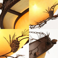 4 Lights Ceiling Light Country Bowl Frosted Glass Chandelier - Rebooters