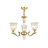 3 Lights Chandelier Lighting Antique Scalloped Clear Crystal Glass Suspension Lamp in Gold - Rebooters