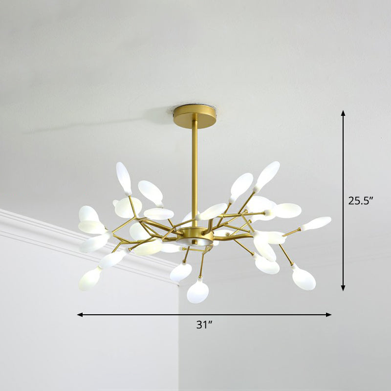 Gold Finish Firefly Hanging Lamp Modern Acrylic Chandelier - Rebooters