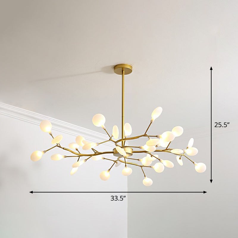 Gold Finish Firefly Hanging Lamp Modern Acrylic Chandelier - Rebooters