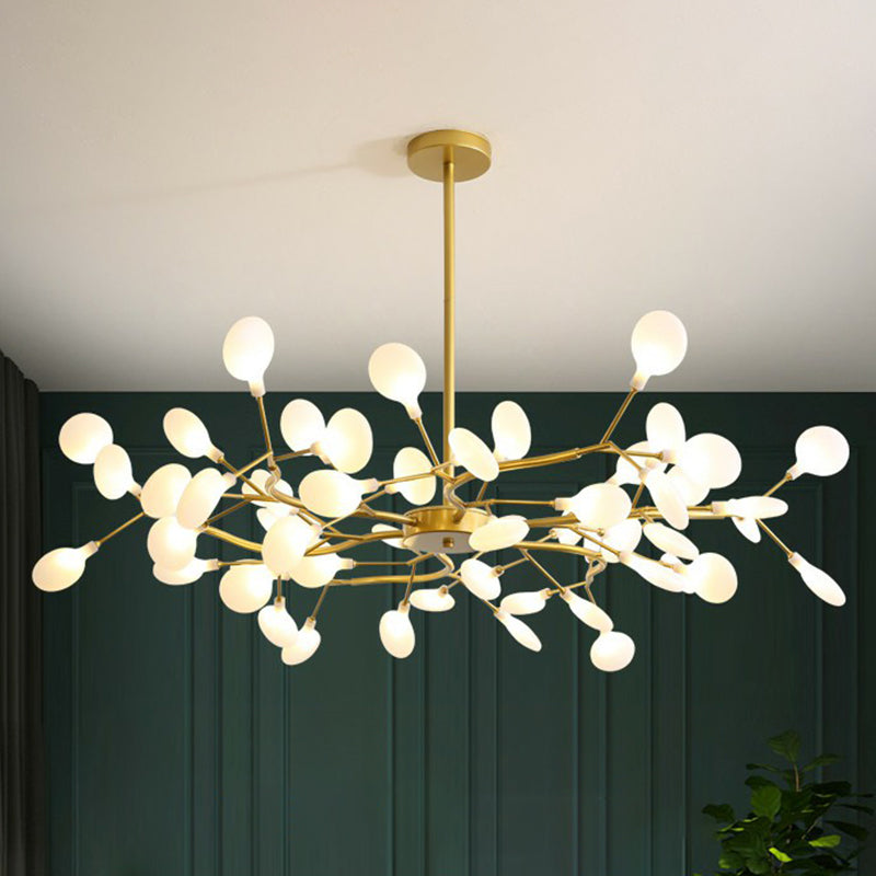 Gold Finish Firefly Hanging Lamp Modern Acrylic Chandelier - Rebooters