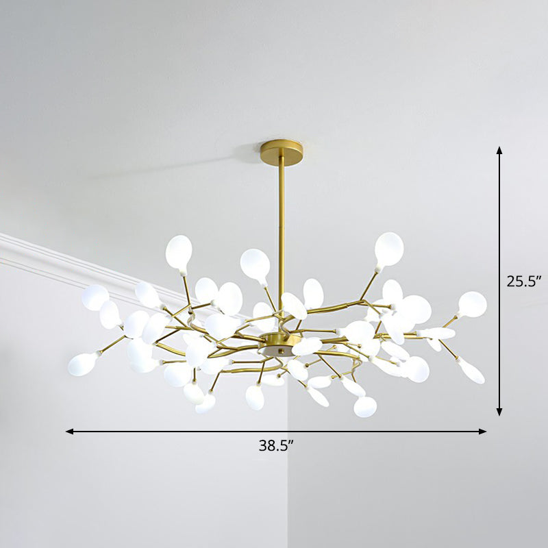 Gold Finish Firefly Hanging Lamp Modern Acrylic Chandelier - Rebooters
