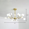 Gold Finish Firefly Hanging Lamp Modern Acrylic Chandelier - Rebooters