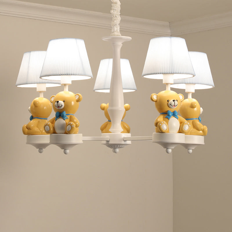 Yellow Bear Toy Chandelier Cartoon Resin Suspension Light - Rebooters