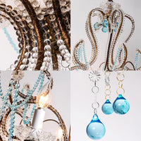 6 Lights Curve Arm Chandelier Light Vintage Rust Metal - Rebooters