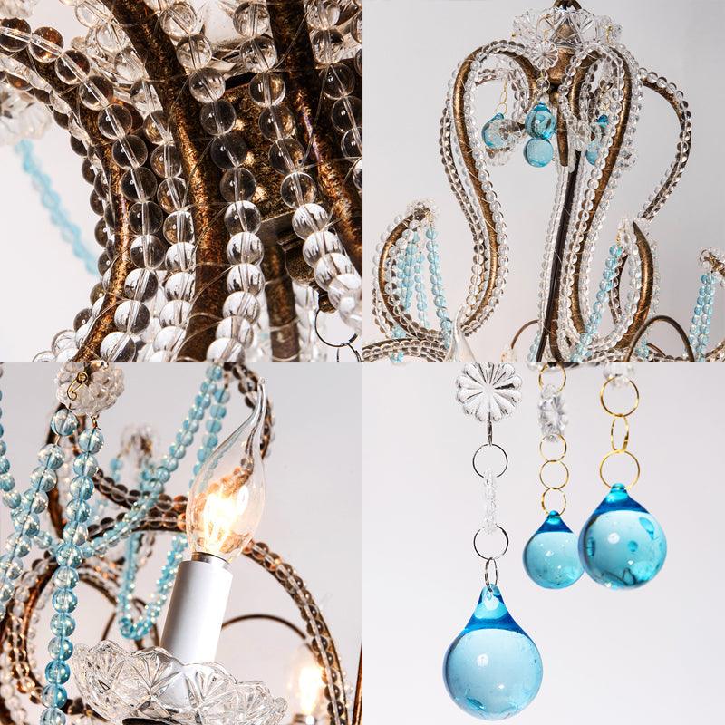 6 Lights Curve Arm Chandelier Light Vintage Rust Metal - Rebooters