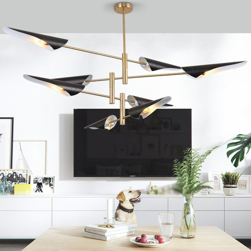 Metal Tiers Adjustable Chandelier Postmodernism Suspension Pendant Light for Living Room - Rebooters