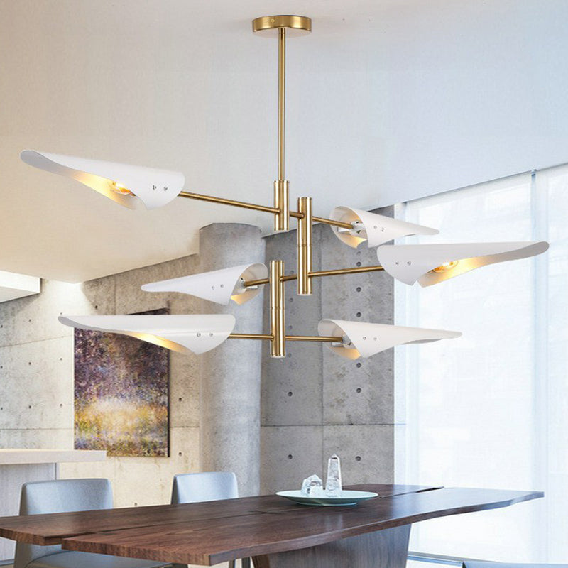 Metal Tiers Adjustable Chandelier Postmodernism Suspension Pendant Light for Living Room - Rebooters