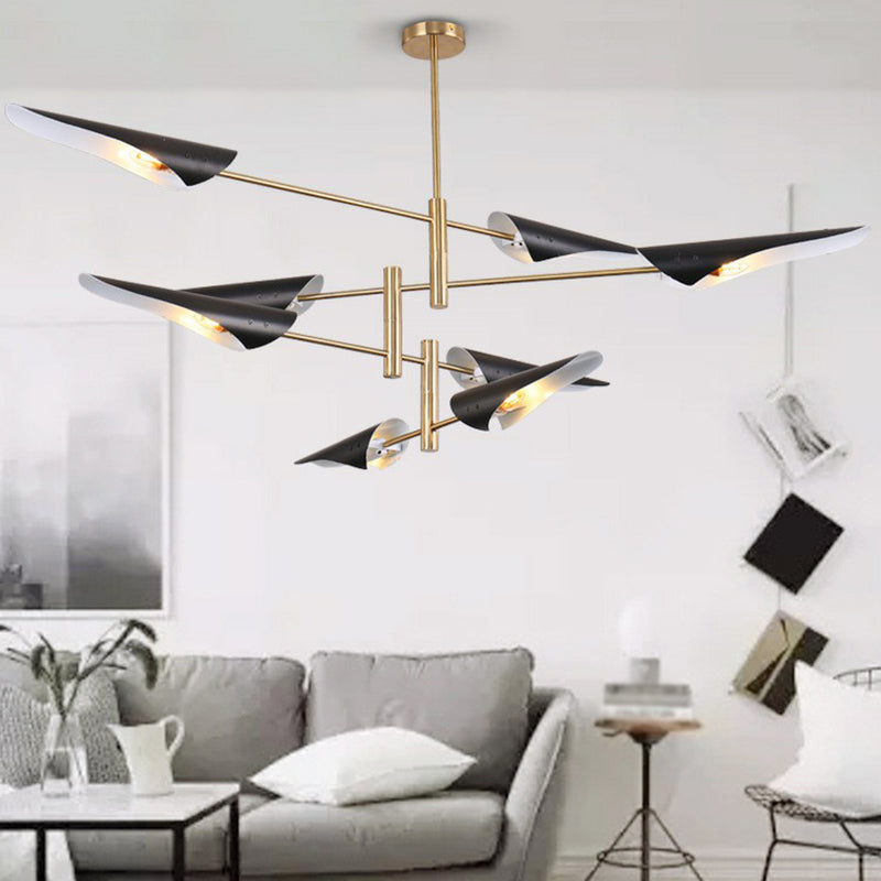 Metal Tiers Adjustable Chandelier Postmodernism Suspension Pendant Light for Living Room - Rebooters
