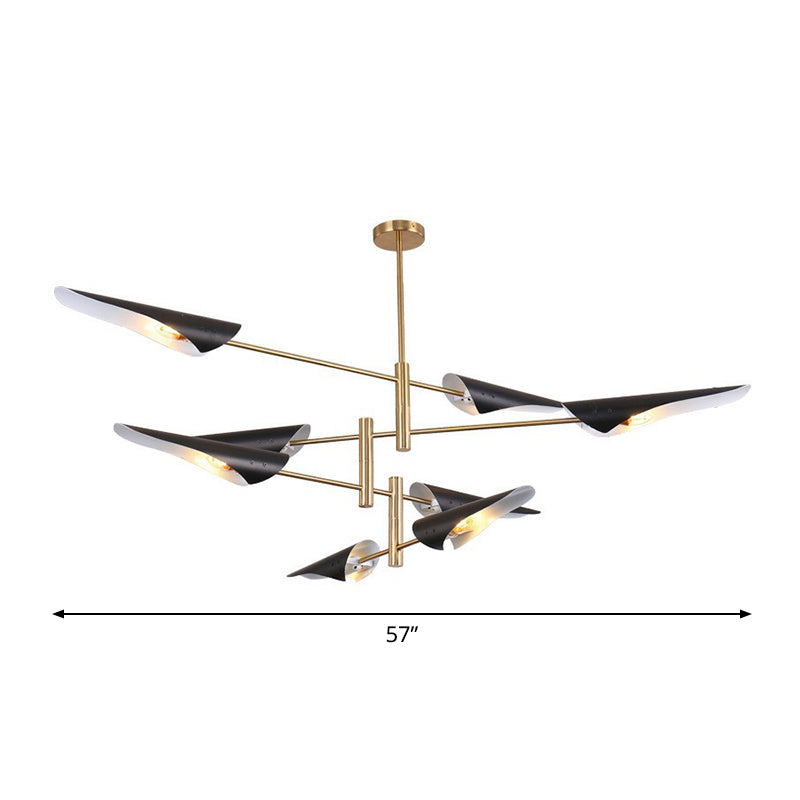 Metal Tiers Adjustable Chandelier Postmodernism Suspension Pendant Light for Living Room - Rebooters