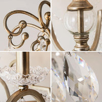 Aged Silver Candle Chandelier Rustic Crystal Living Room Light - Rebooters